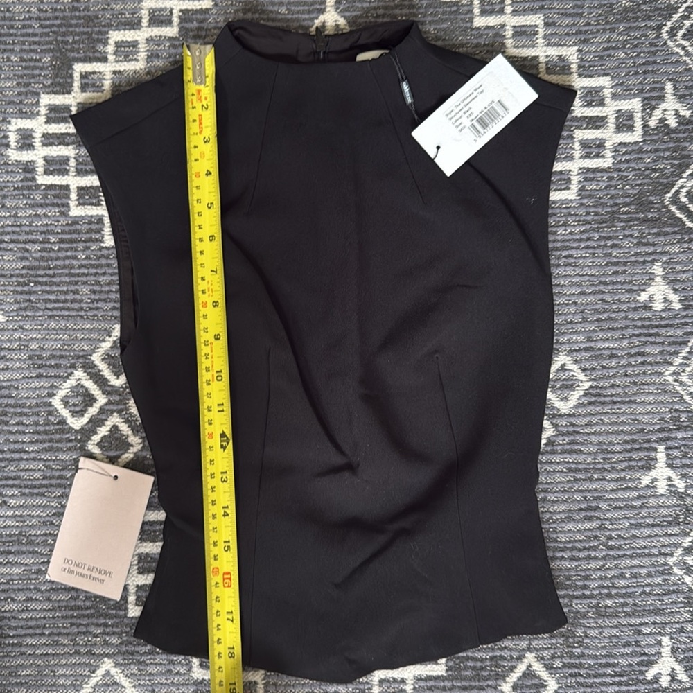 Odd Muse London The Ultimate Muse Structured Sleeveless Black Top Blouse Crepe - Picture 8 of 10